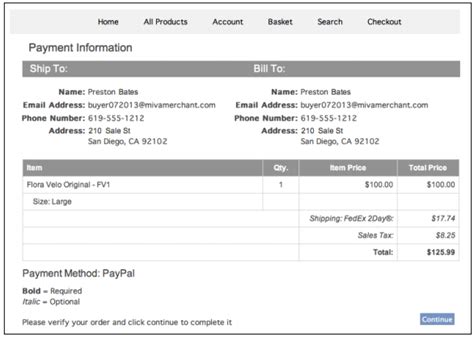 Payment Information .